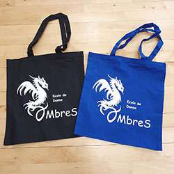 Sac tissu École de Danse OMbreS Sac coton 10l imprimé logo école de Danse OMbreS