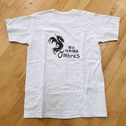 T-shirt en coton blanc imprimé dos logo coréen Hangul OMbreS