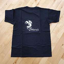 T-shiet en coton noir imprimé dos logo OMbreS
