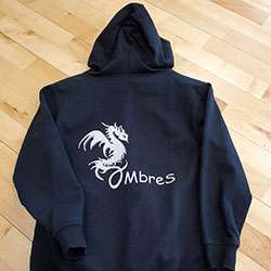 Veste à capuche logo OMbreS Veste à capuche en coton noir imprimée dos logo OMbreS
