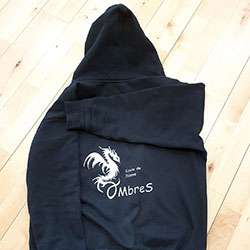 Veste à capuche en coton noir imprimée dos logo École de Danse OMbreS