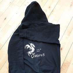 Veste à capuche logo École de Danse OMbreS Veste à capuche en coton noir imprimée dos logo École de Danse OMbreS